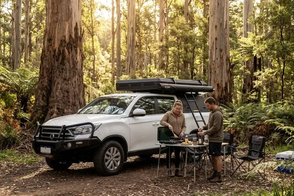 Cooking at camp in karri forest