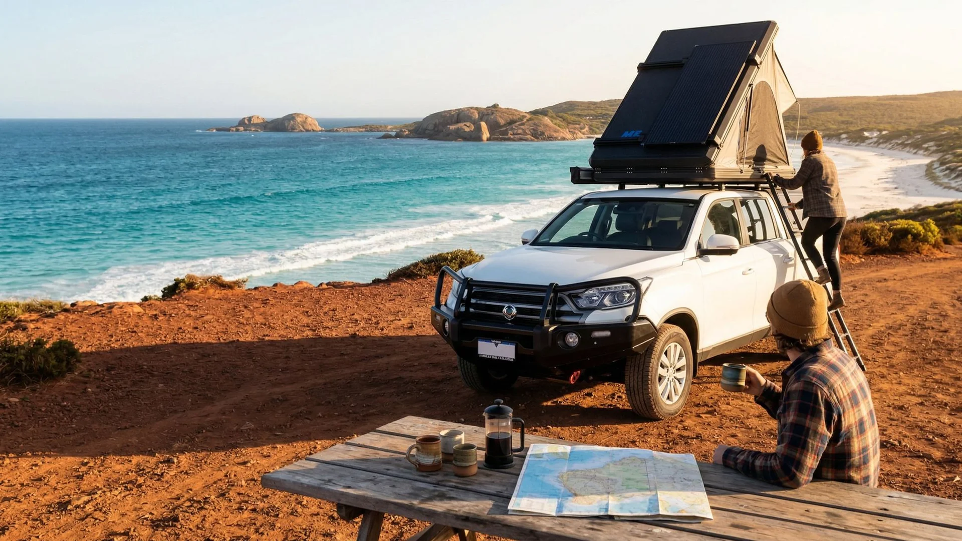 4WD camper on a scenic Western Australian coastal road